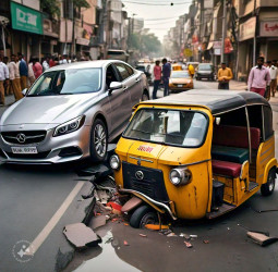 गुजरात में बड़ा हादसा: कार और ऑटोरिक्शा की टक्कर में तीन लोगों की मौत।