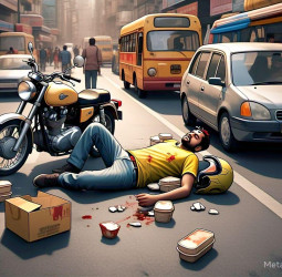 नागपुर में कार की टक्कर से फूड डिलीवरी एजेंट की मौत।