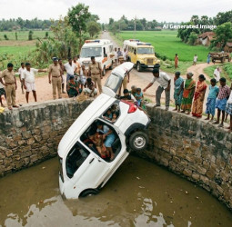 महाराष्ट्र के नासिक में सड़क किनारे कुएं में गिरी कार, एक ही परिवार के 9 लोगों की मौत।