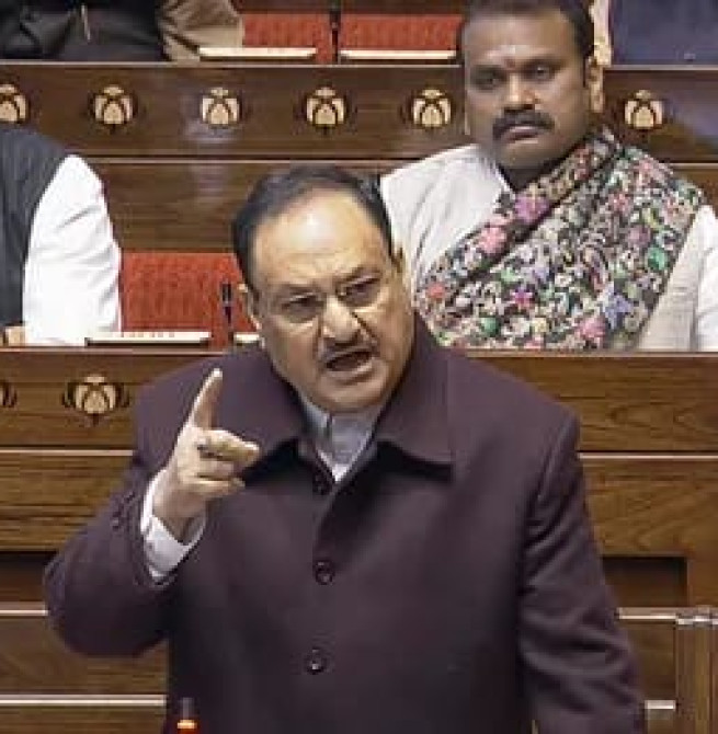 Rajya Sabha में विपक्ष पर भड़के JP Nadda, बोले- बहस नहीं, सिर्फ अराजकता फैलाने में रुचि।